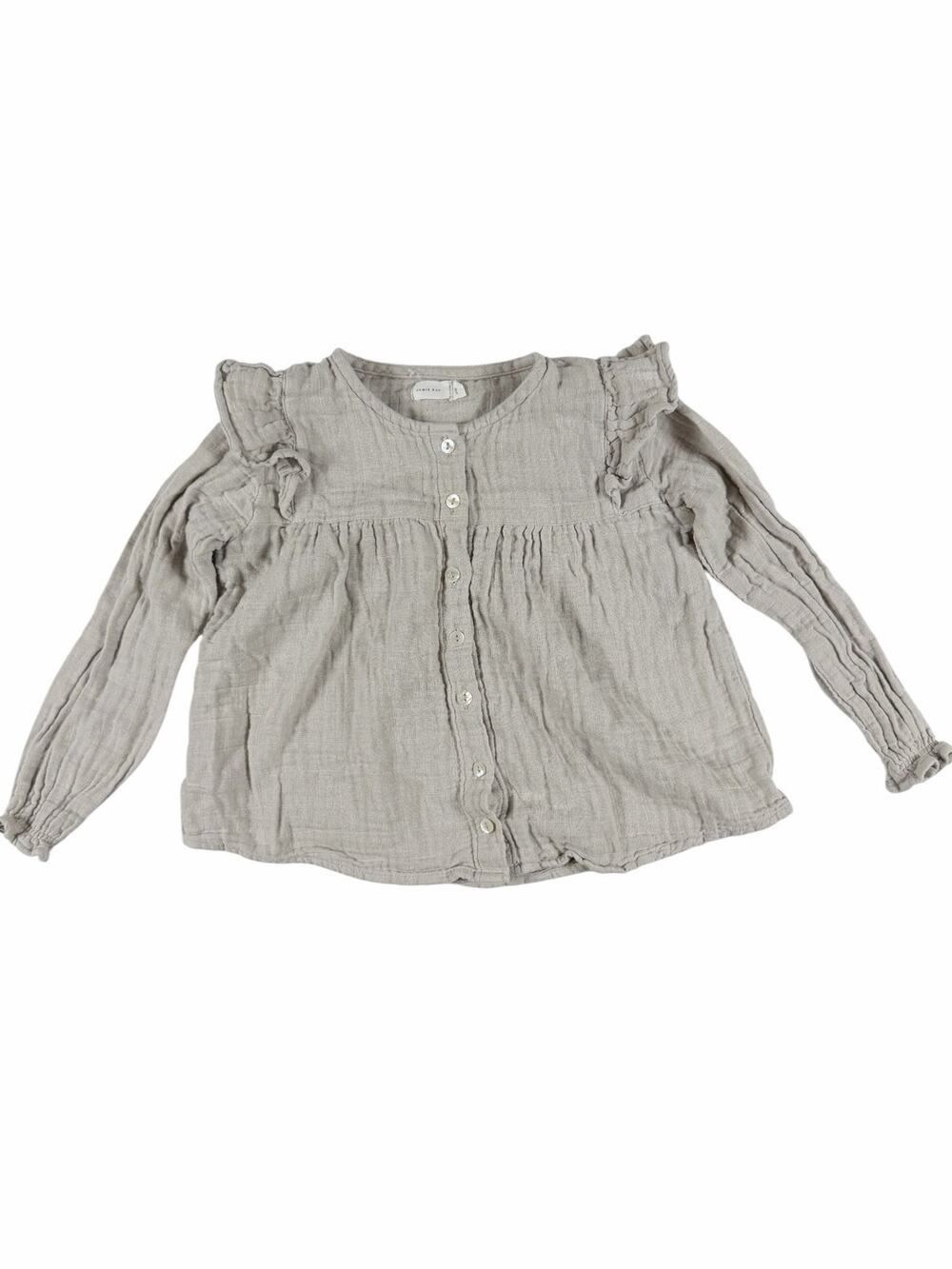 Jamie Kay Ava Organic Cotton Muslin Ruffle Blouse Size 6 years